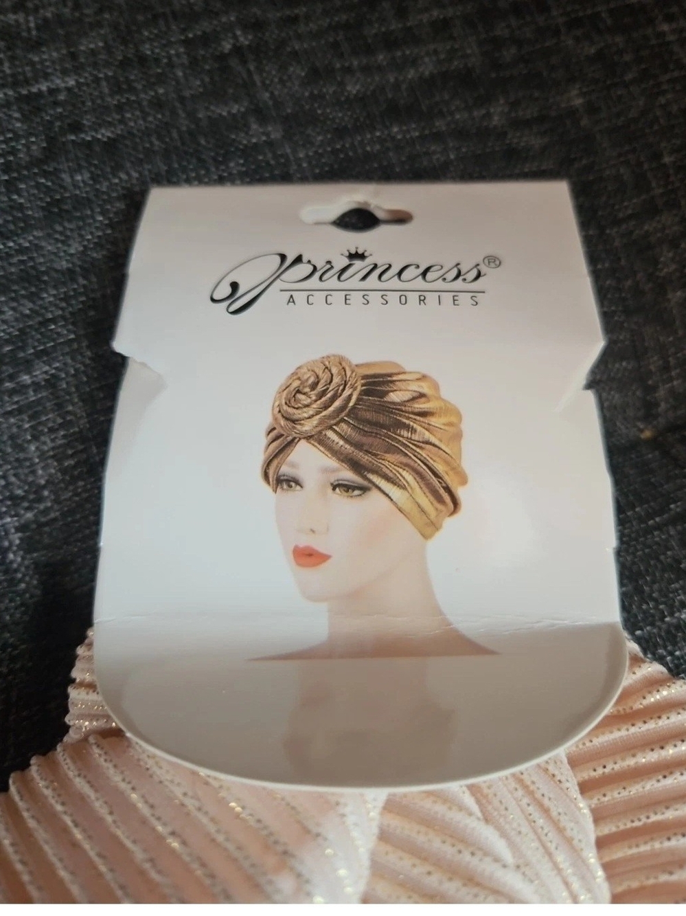 Princess Accessories Metallic Gold Turban Headwrap